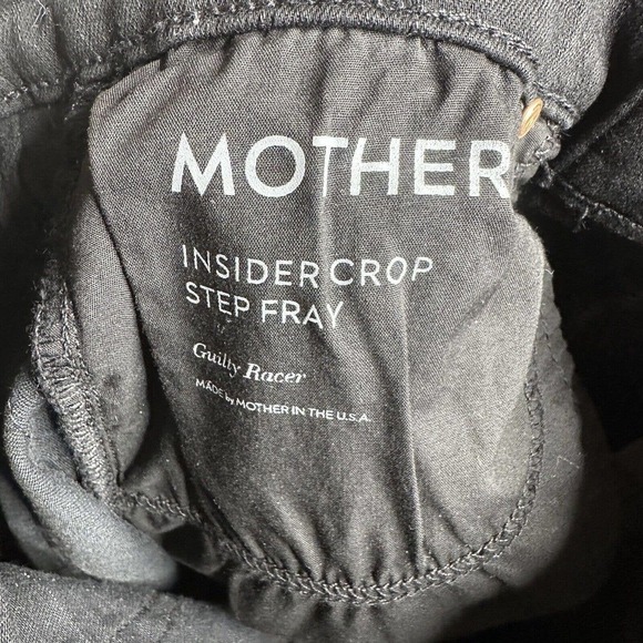 Mother Insider Crop Step Fray Jeans in Guilty Racer Womens Black Size 25 - Picture 6 of 8